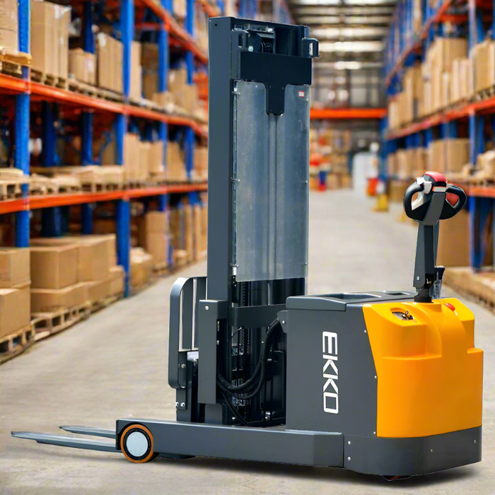 EKKO Moving Mast Walkie Reach Truck 3300 lb Cap., 216" Height EH15TH