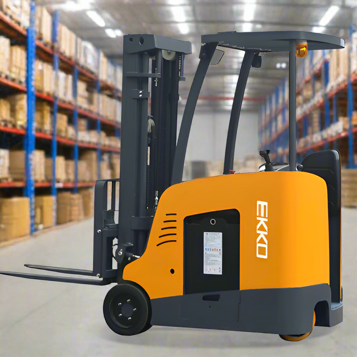 EKKO Stand-up Rider Forklift, 4000 lb Cap., 216" Lift Ht. 48V, EK18RF