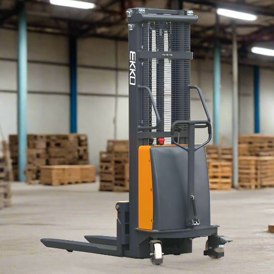 EKKO Semi-Electric Fork-Over Stacker 3300lbs. Cap., 119.3" Height EA15C