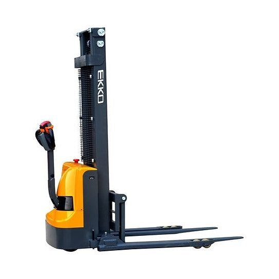 EKKO Full Powered Straddle Stacker 3000 lb Cap., 145.67" Height EB12EA