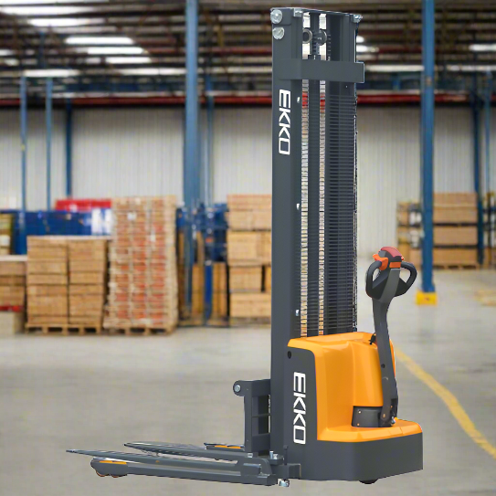 EKKO Full Powered Straddle Stacker 2800 lb Cap., 138" Height EB13E-138