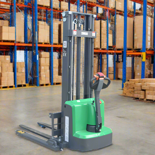 EKKO Lithium Electric Straddle Stacker 2800 lb Cap., 119" Height EB13E-Li