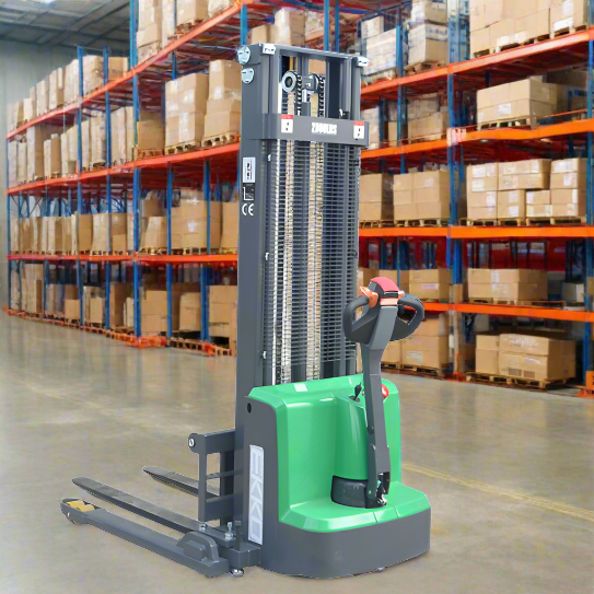 EKKO Lithium Electric Straddle Stacker 2800 lb Cap., 138" Height EB13E-138Li