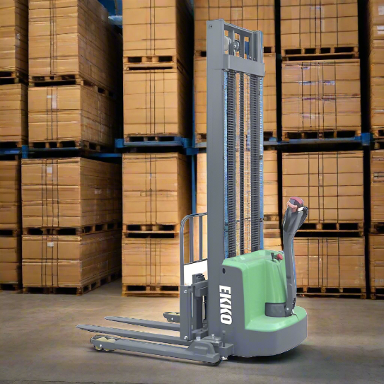 EKKO Lithium Straddle Stacker 2640 lb Cap., 145" Height, Side Shift EB13ES-145Li