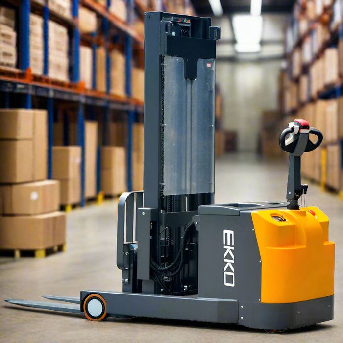 EKKO Moving Mast Walkie Reach Truck 3300lbs. Cap., 138" Height EH15T