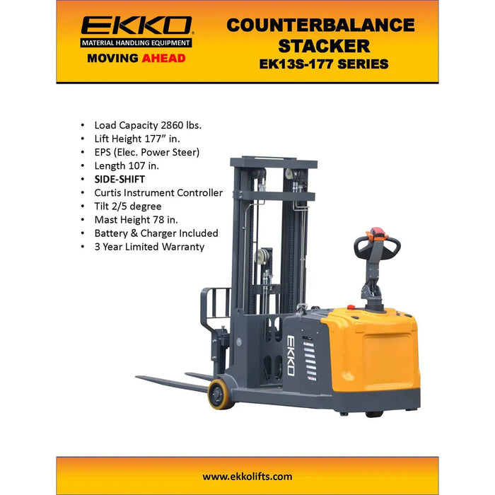 EKKO Counterbalanced Walkie Stacker SIDE-SHIFTING EK13S-177