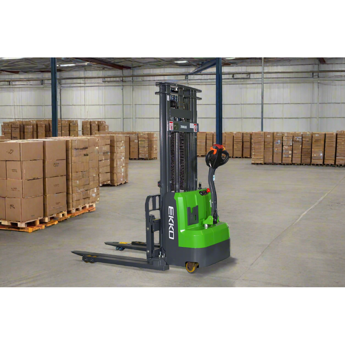 EKKO Lithium Straddle Stacker 3000 lb. Cap., 118" Height EB14C-118Li