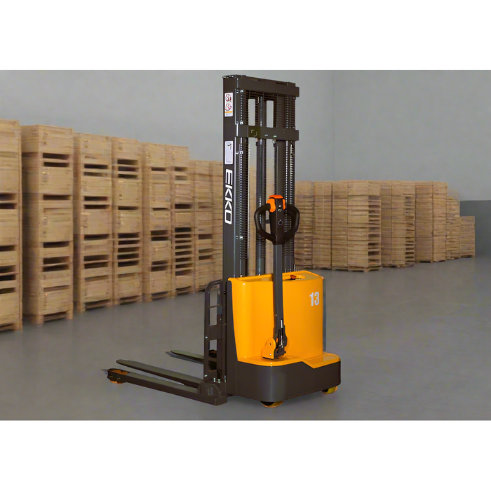 EKKO Full Powered Straddle Stacker 2800 lb Cap., 118" Height EB13C-118