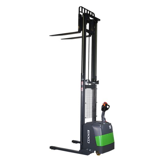 EKKO Full Powered Lithium Straddle Stacker 4000 lb Cap., 118" Height EB18C-118Li