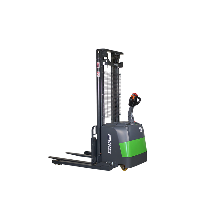 EKKO Full Powered Lithium Straddle Stacker 4000 lb Cap., 118" Height EB18C-118Li