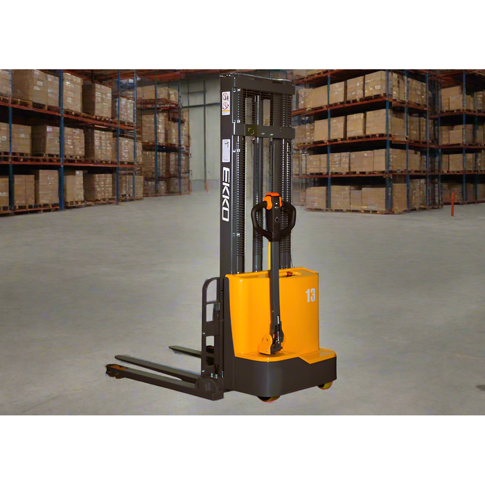 EKKO Full Powered Straddle Stacker 2800 lb Cap., 138" Height EB13C-138