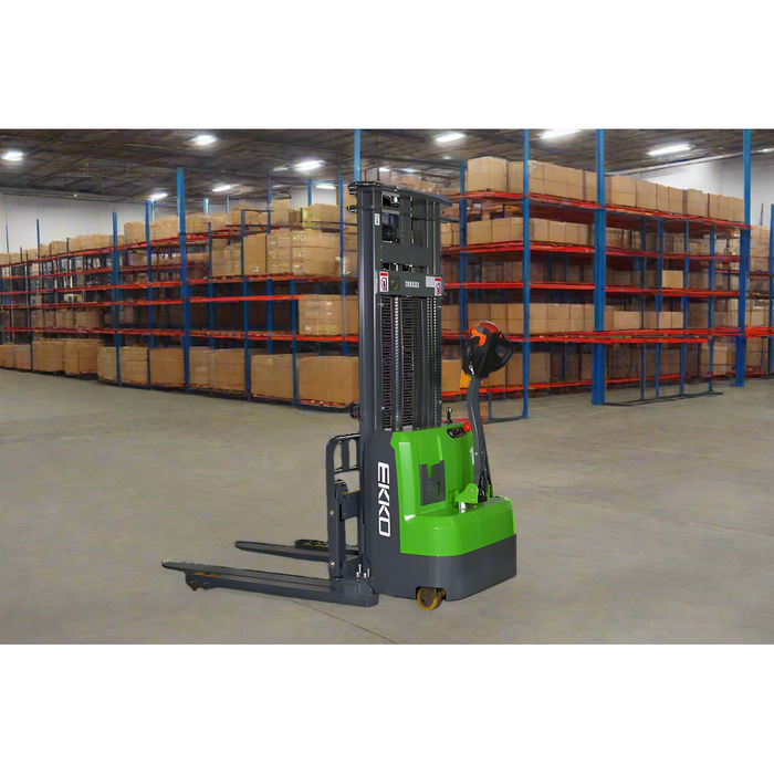 EKKO Lithium Straddle Stacker 3000 lb. Cap., 98" Height EB14C-98Li