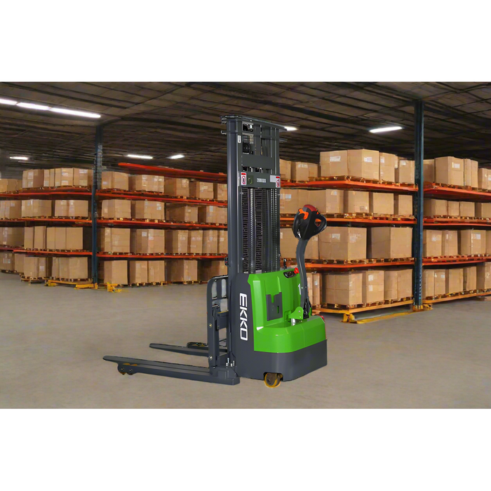 EKKO Lithium Straddle Stacker 3000 lb. Cap, 118" Height, Side Shift EB14CS-118Li