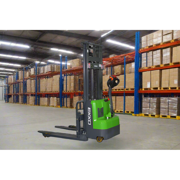 EKKO Lithium Straddle Stacker 3000 lb. Cap., 138" Height EB14C-138Li