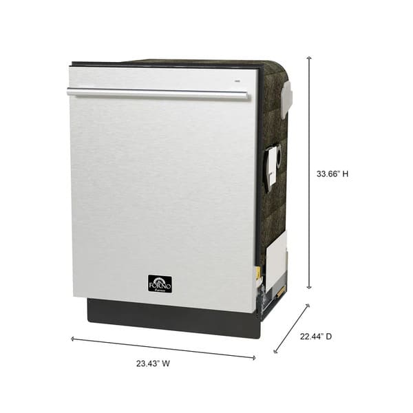 FORNO 3-Piece Appliance Package - 36-Inch Marco Gas Range, French Door Refrigerator, & Dishwasher in Stainless Steel FBDL-009-01CAUS