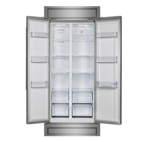 Forno Salerno 33" Built-in Stainless Steel Refrigerator 15.6 cu. ft - With Modern Decorative Grill - 37" Wide - FFRBI1805-37MG