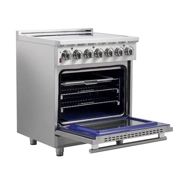 FORNO 2-Piece Appliance Package - 30-Inch Electric Range and 30-Inch French Door Refrigerator in Stainless Steel FBDL-013-05CAUS