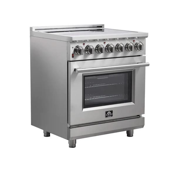 FORNO 2-Piece Appliance Package - 30-Inch Electric Range and 30-Inch French Door Refrigerator in Stainless Steel FBDL-013-05CAUS