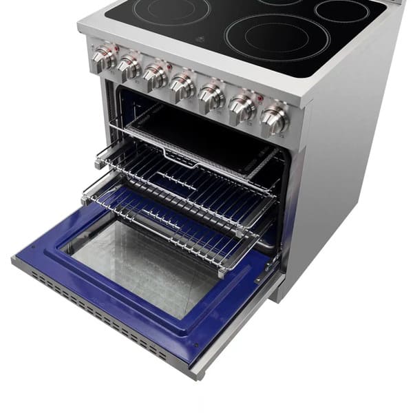FORNO 2-Piece Appliance Package - 30-Inch Electric Range and 30-Inch French Door Refrigerator in Stainless Steel FBDL-013-05CAUS