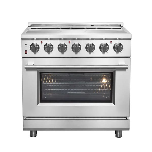 FORNO 2-Piece Appliance Package - 36-Inch Electric Range and 36-Inch French Door Refrigerator in Stainless Steel FBDL-013-08CAUS