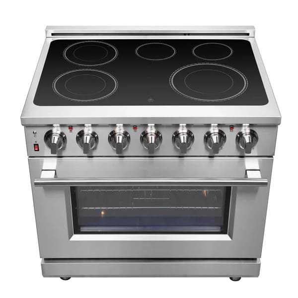 FORNO 2-Piece Appliance Package - 36-Inch Electric Range and 36-Inch French Door Refrigerator in Stainless Steel FBDL-013-08CAUS