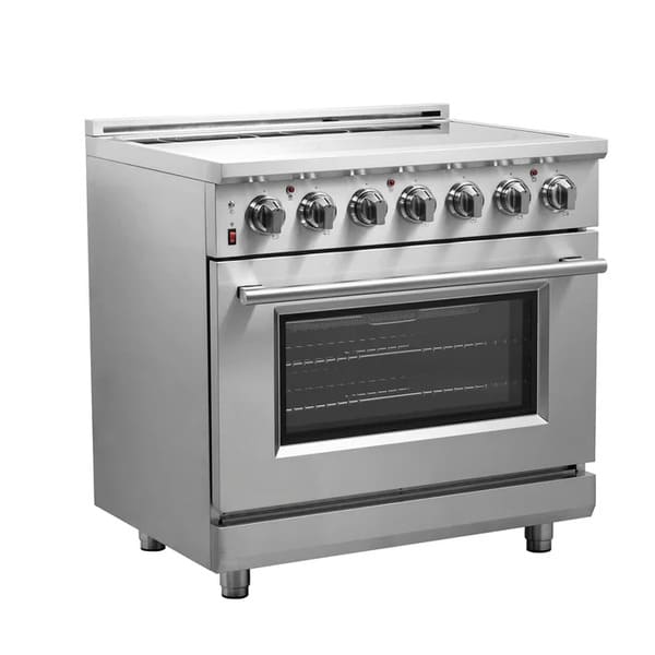 FORNO 2-Piece Appliance Package - 36-Inch Electric Range and 31-Inch Refrigerator, Left Hinge in Stainless Steel FBDL-013-07CAUS