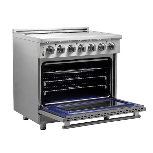 FORNO 2-Piece Appliance Package - 36-Inch Electric Range and 36-Inch French Door Refrigerator in Stainless Steel FBDL-013-08CAUS