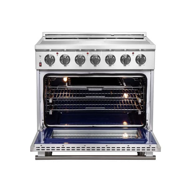 FORNO 2-Piece Appliance Package - 36-Inch Electric Range and 36-Inch French Door Refrigerator in Stainless Steel FBDL-013-08CAUS