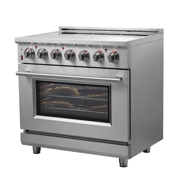 FORNO 2-Piece Appliance Package - 36-Inch Electric Range and 36-Inch French Door Refrigerator in Stainless Steel FBDL-013-08CAUS
