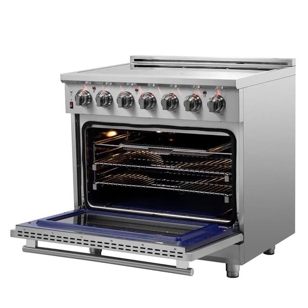 FORNO 2-Piece Appliance Package - 36-Inch Electric Range and 36-Inch French Door Refrigerator in Stainless Steel FBDL-013-08CAUS