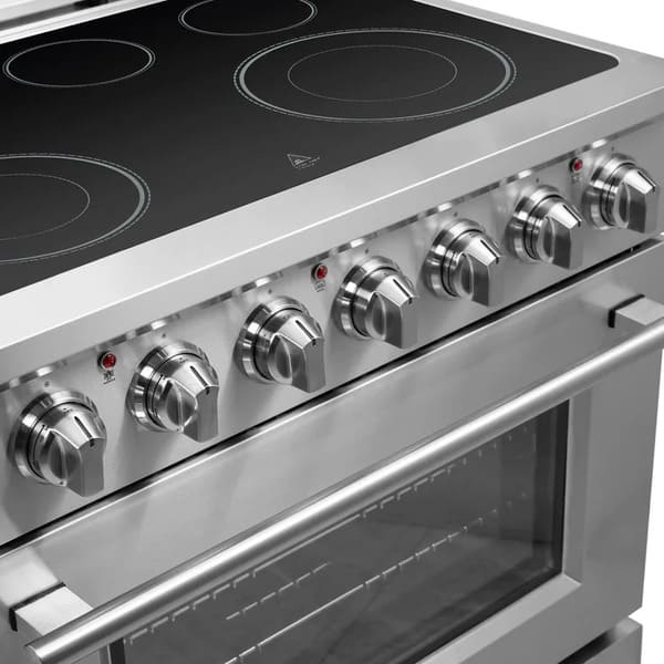 FORNO 2-Piece Appliance Package - 36-Inch Electric Range and 36-Inch French Door Refrigerator in Stainless Steel FBDL-013-08CAUS