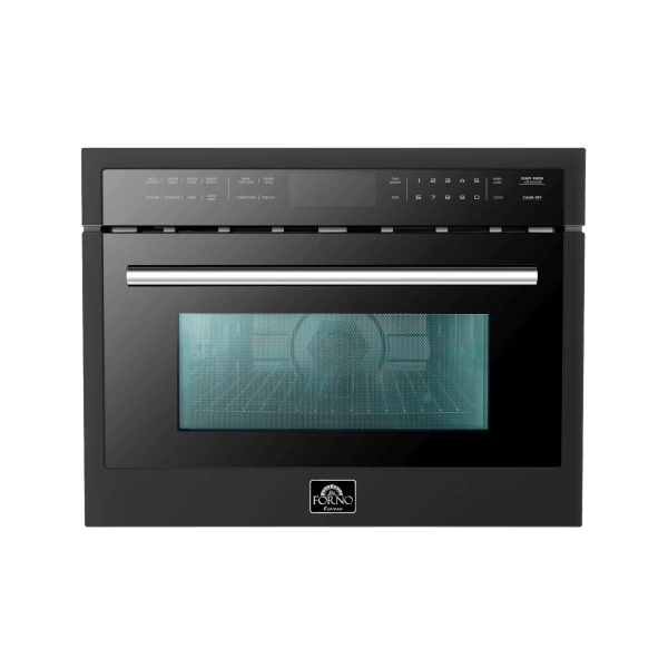 FORNO Oliena Espresso Black 24″ 1750 Watt Compact Oven & 1000 Watt Microwave, 1.6 cu. ft. - FMWDR3093-24BLK