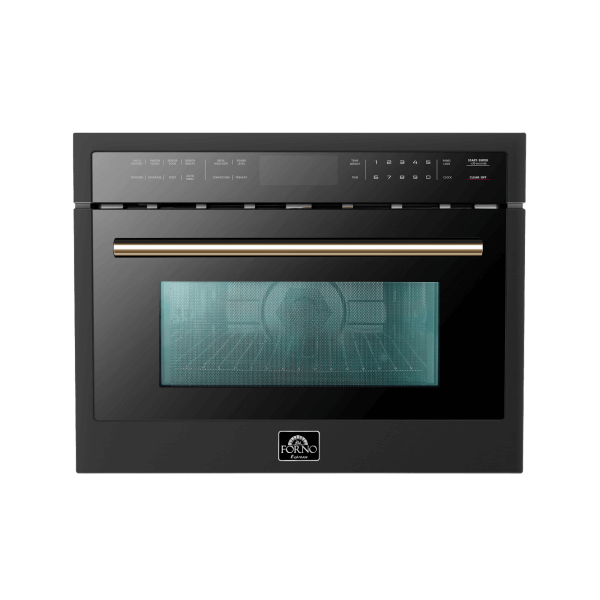 FORNO Oliena Espresso Black 24″ 1750 Watt Compact Oven & 1000 Watt Microwave, 1.6 cu. ft. - FMWDR3093-24BLK