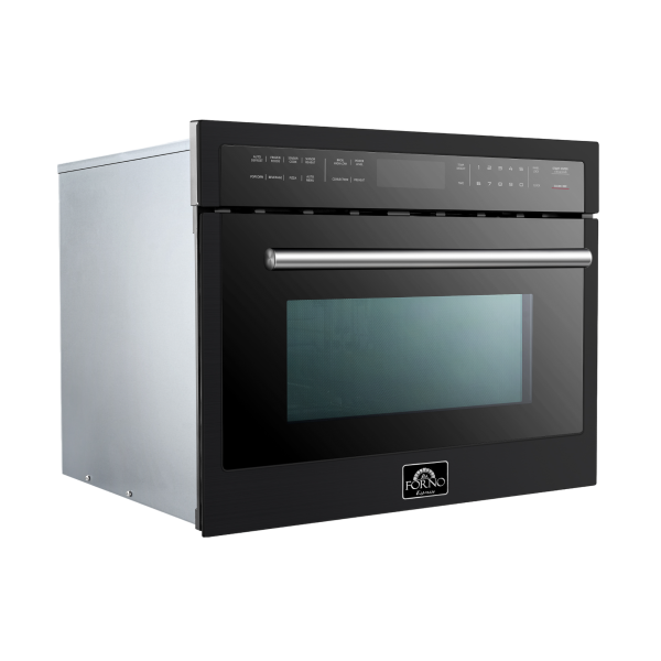 FORNO Oliena Espresso Black 24″ 1750 Watt Compact Oven & 1000 Watt Microwave, 1.6 cu. ft. - FMWDR3093-24BLK