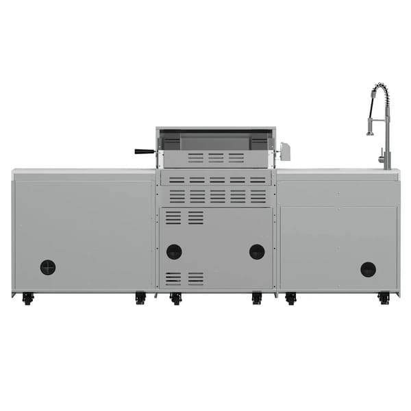 FORNO Bulnes Outdoor Kitchen 30-Inch BBQ 60,000 BTU, with Sear, Rotisserie Infrared Burners, 1.8 Cu.Ft. Beverage Center, & Black/White Countertops