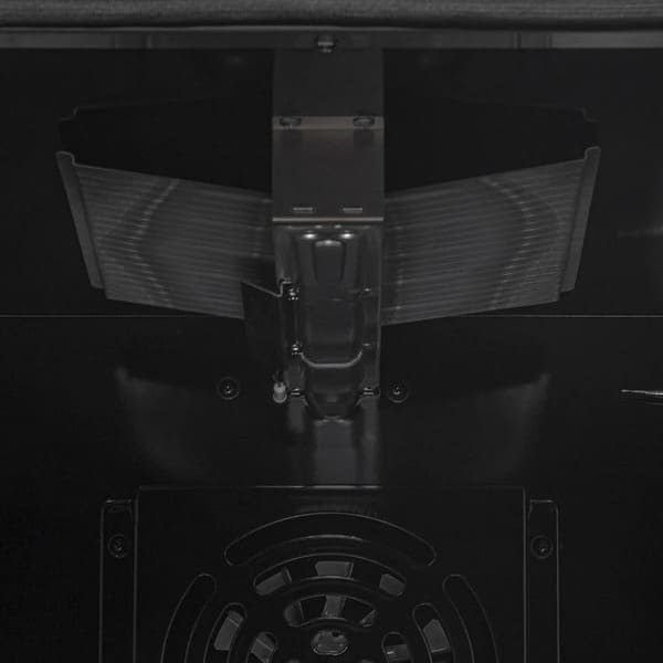 Close-up view of the broiler element inside the FORNO 36-inch gas range in stainless steel, designed for high-heat cooking and even browning.