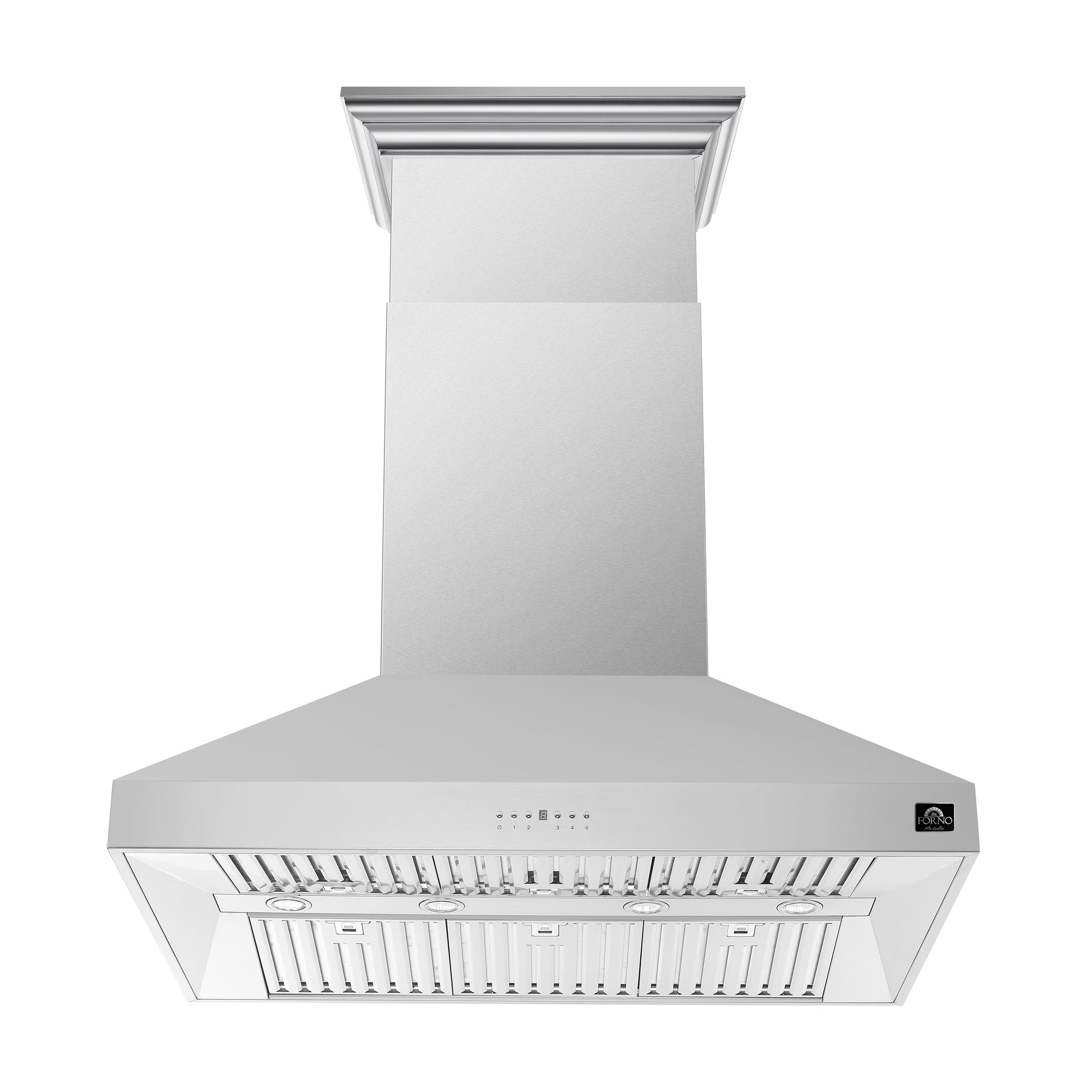 Forno Appliance Package - 48" Gas Range, Wall Mount Range Hood and 60" Refrigerator with Modern Grill Trim, FBDL-018-04CAUS