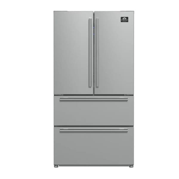 FORNO 3-Piece Appliance Package - 36-Inch Marco Gas Range, French Door Refrigerator, & Dishwasher in Stainless Steel FBDL-009-01CAUS