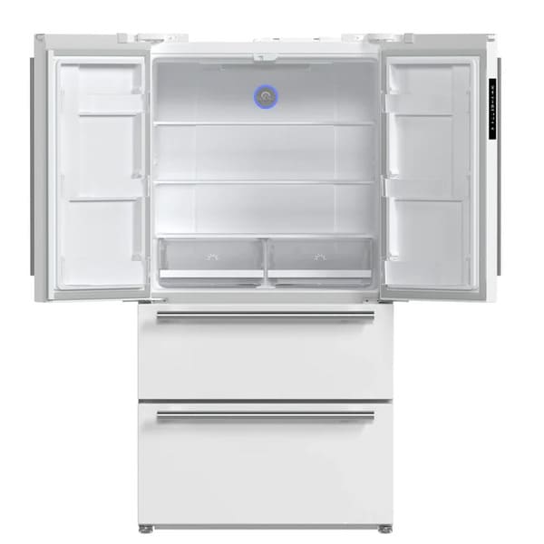 FORNO 2-Piece Appliance Package - 30-Inch Slide-In Induction Range and 36-Inch French Door Refrigerator in White with Stainless Steel Handle FBDL-014-08CAUS