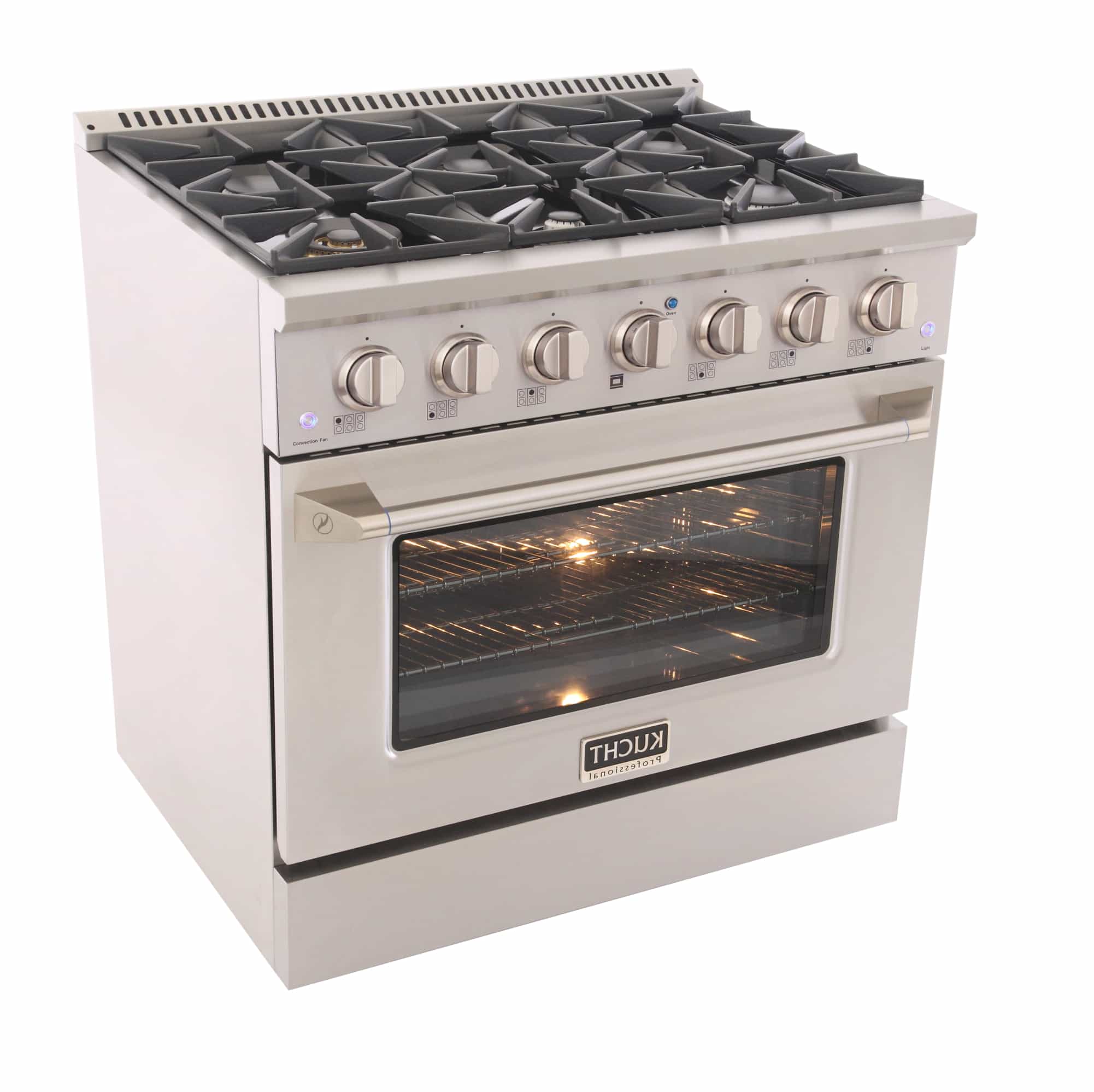 Kucht 36-Inch Pro-Style Dual Fuel Range in Stainless Steel KDF362-S