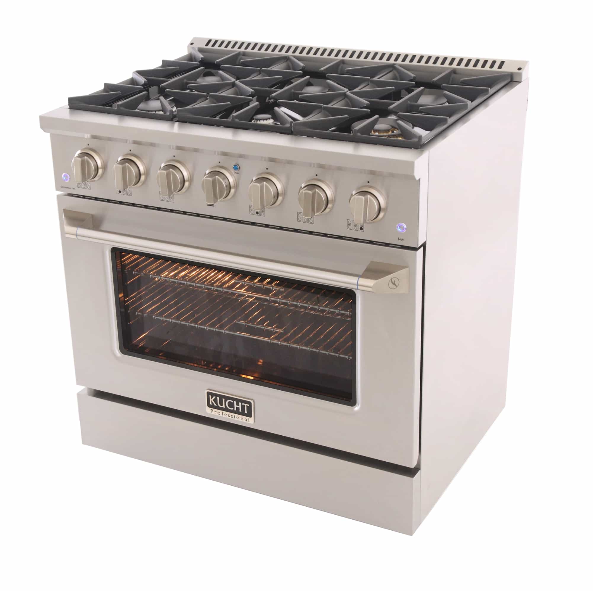 Kucht 36-Inch Pro-Style Dual Fuel Range in Stainless Steel KDF362-S
