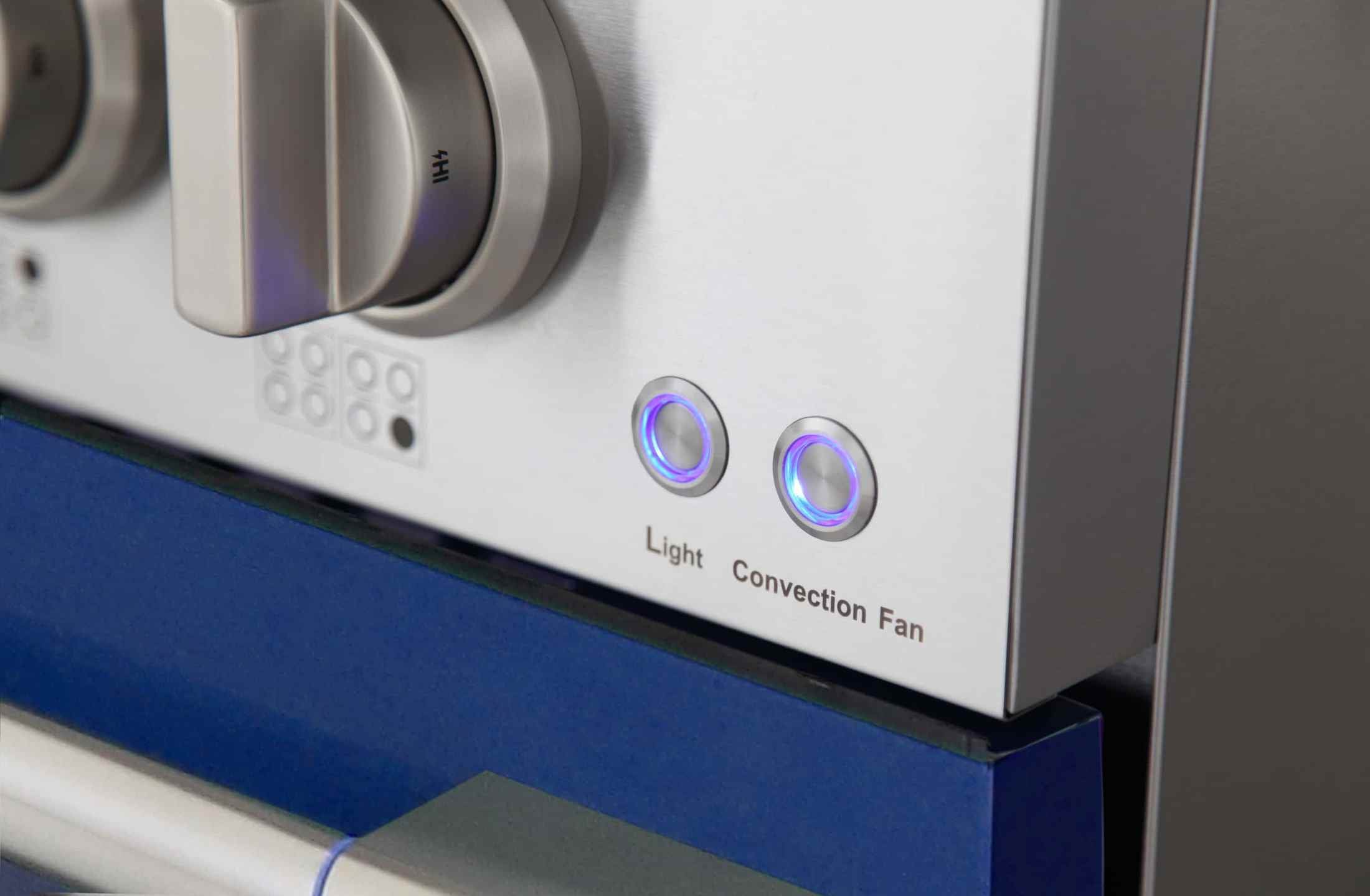 Kucht 48-Inch Pro-Style Dual Fuel Range in Stainless Steel with Blue Oven Door KDF482-B