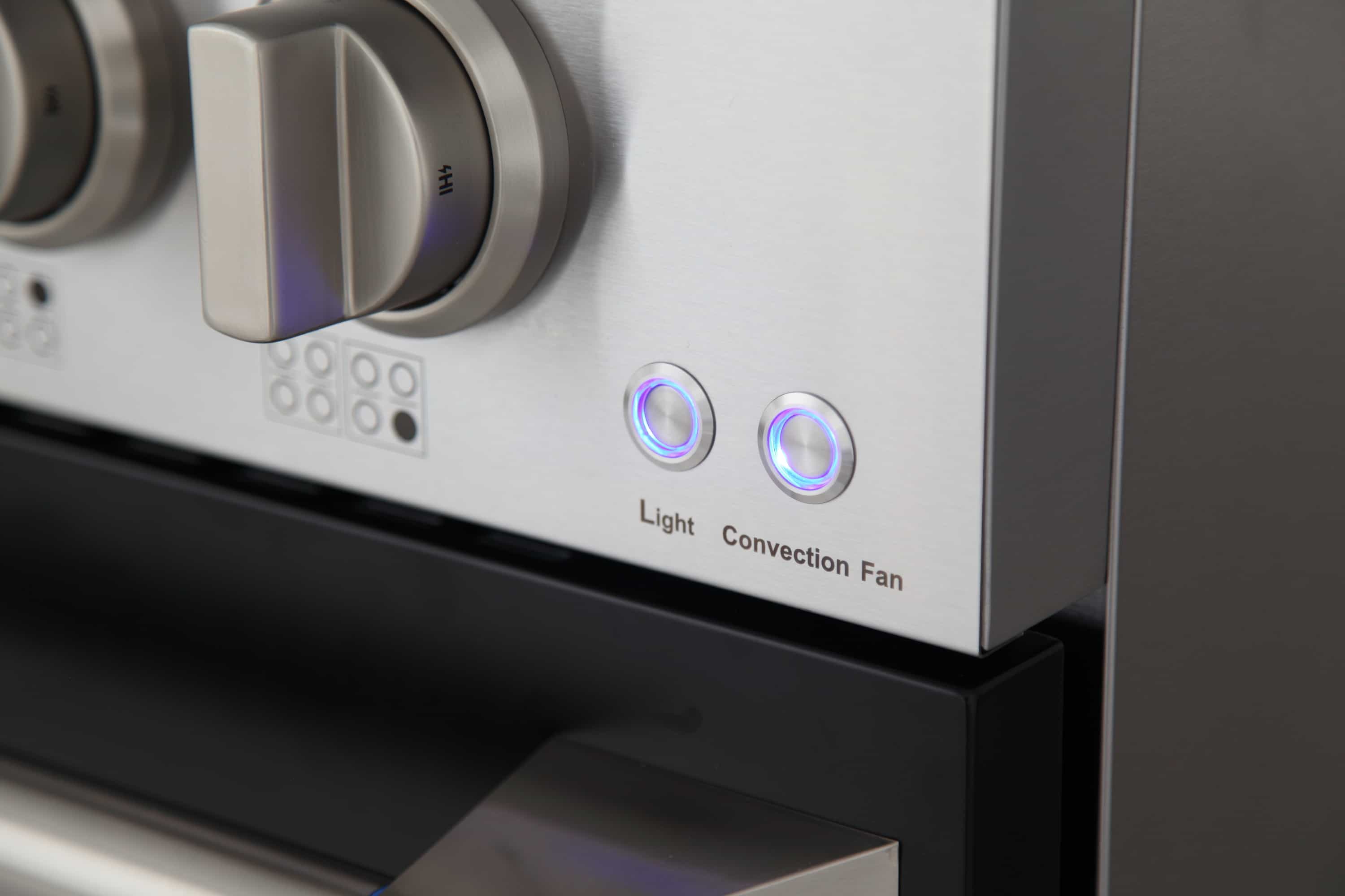 Kucht 48-Inch Pro-Style Dual Fuel Range in Stainless Steel with Black Oven Door KDF482-K