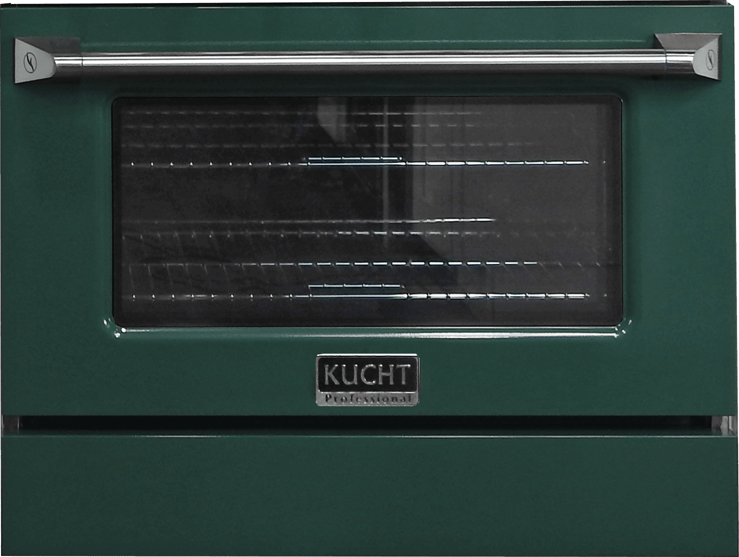 Kucht 36-Inch Pro-Style Dual Fuel Range in Stainless Steel with Green Oven Door KDF362-G
