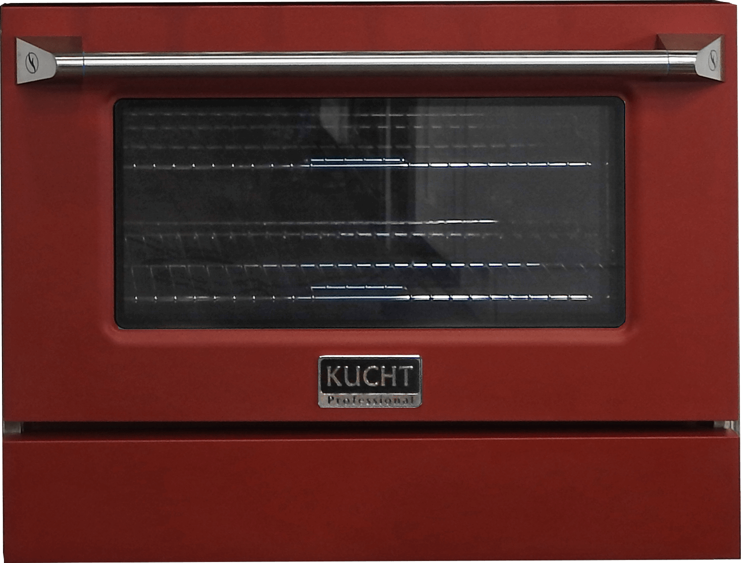 Kucht 36-Inch Pro-Style Dual Fuel Range in Stainless Steel with Red Oven Door KDF362-R