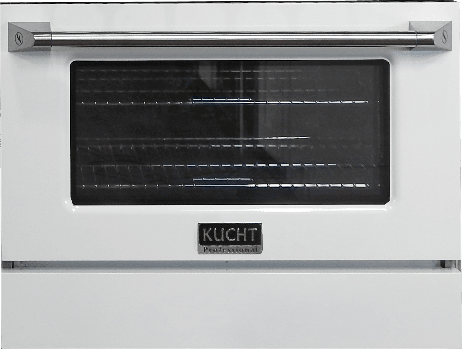 Kucht 36-Inch Pro-Style Dual Fuel Range in Stainless Steel with White Oven Door KDF362-W