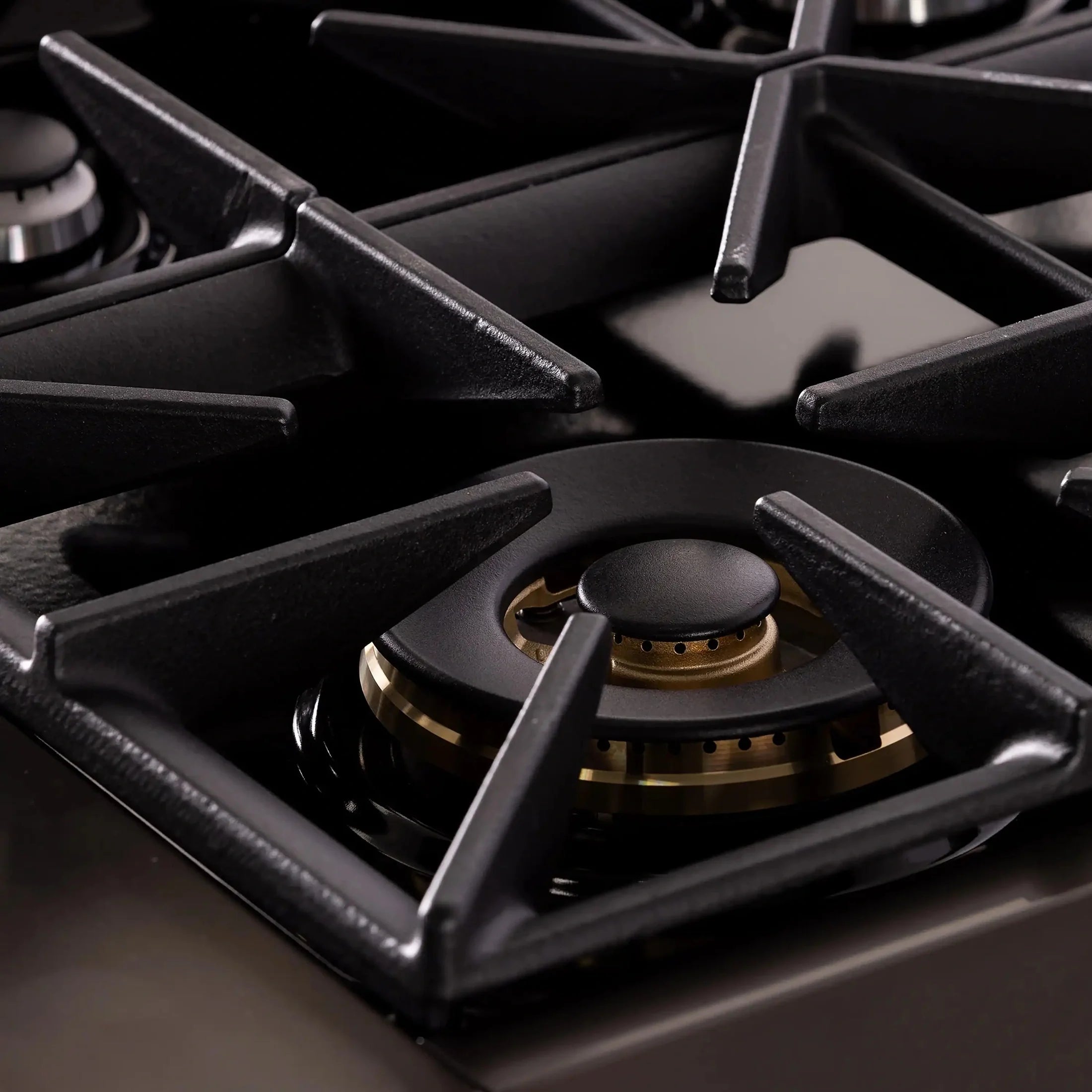 KUCHT Gemstone Professional 36-Inch 5.2 cu. ft. Propane Gas Range with Sealed Burners and Convection Oven in Titanium Stainless Steel with Gold Accents KEG363/LP