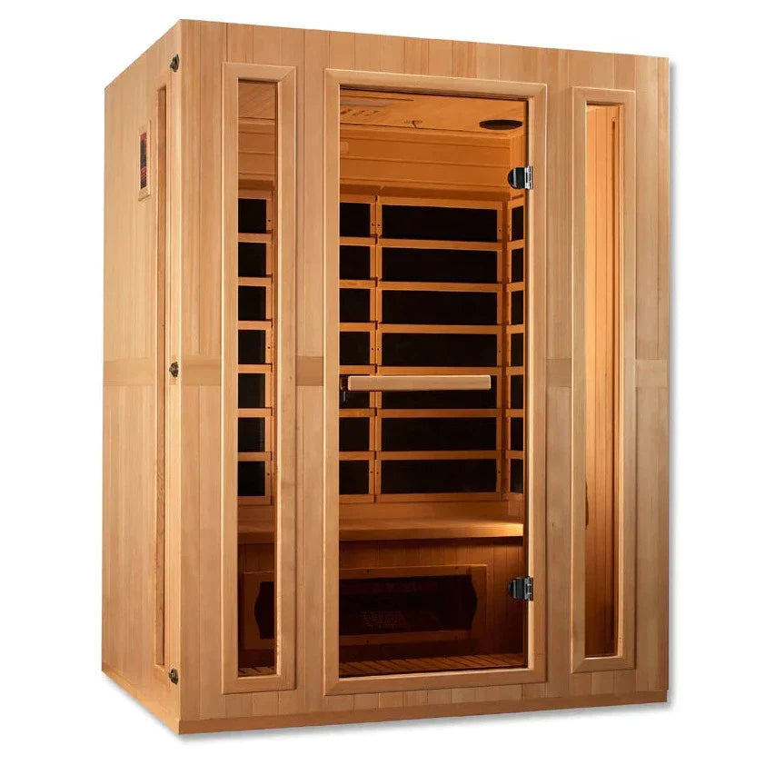 maxxus-3-person-corner-low-emf-under-8mg-far-infrared-sauna-canadian-hemlock