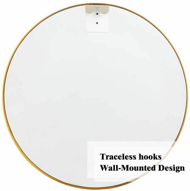 Design Element Vera Round Vanity Mirror Stainless Steel Frame 28" X 28" Round MIR-2828-RR