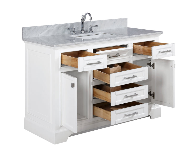 Design Element Milano 48" Single Sink Vanity - White ML-48-WT